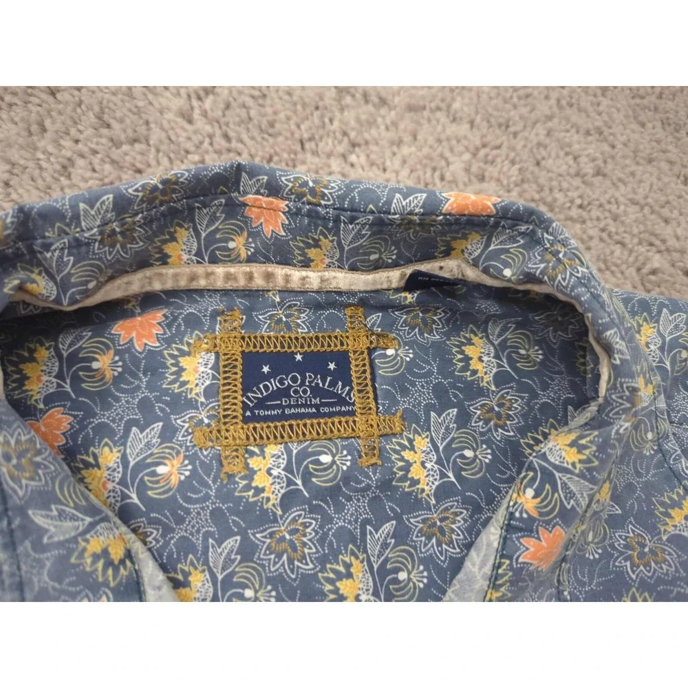Indigo Palms Tommy Bahama Button Up‎ Shirt Mens 2XL Floral Long Sleeve Casual - Picture 2 of 7
